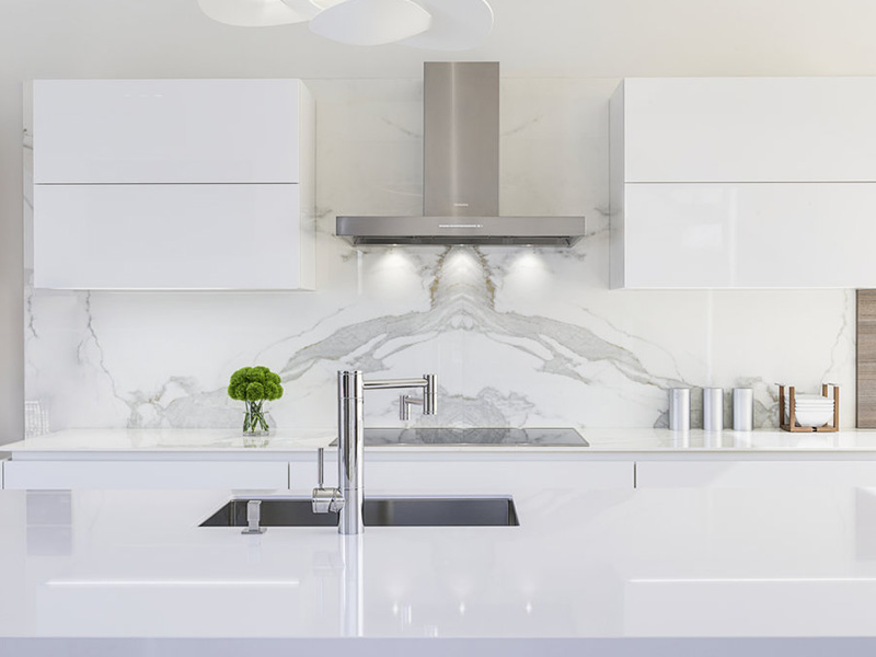 white glossy kitchen cabinet