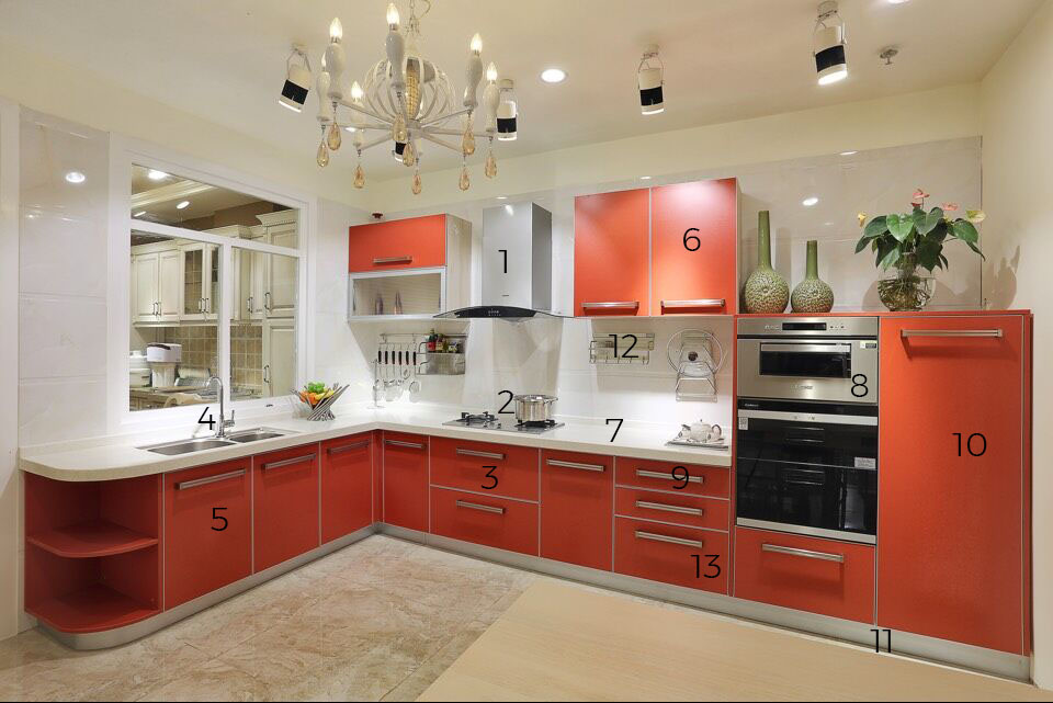 orange kitchen cabinets