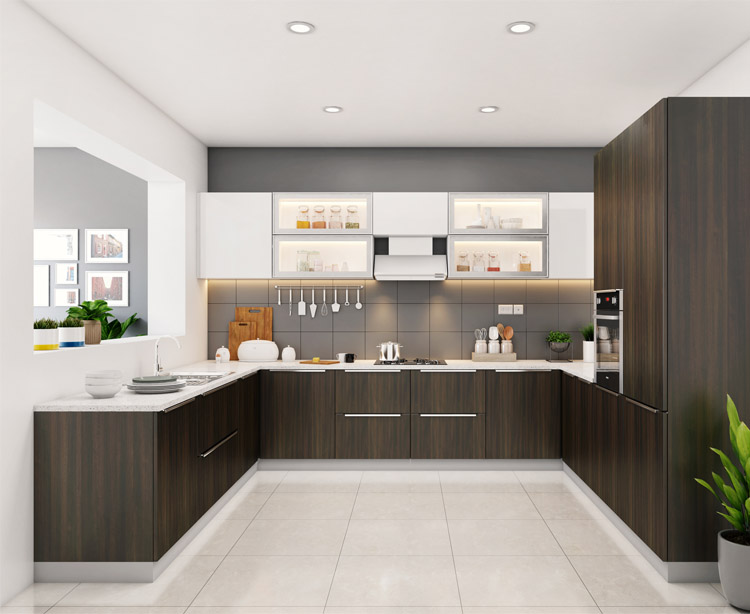 U-shape large kitchen